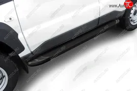 Пороги алюминиевые Slitkoff Лада Нива Трэвел (2021-2024) (Optima Black )